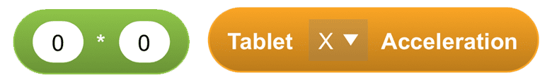 Multiplication and Tablet Accelerometer block Block